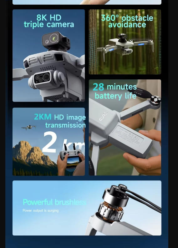 4 In 1 Esc - Large GPS Screen Dron Aerial Brushless