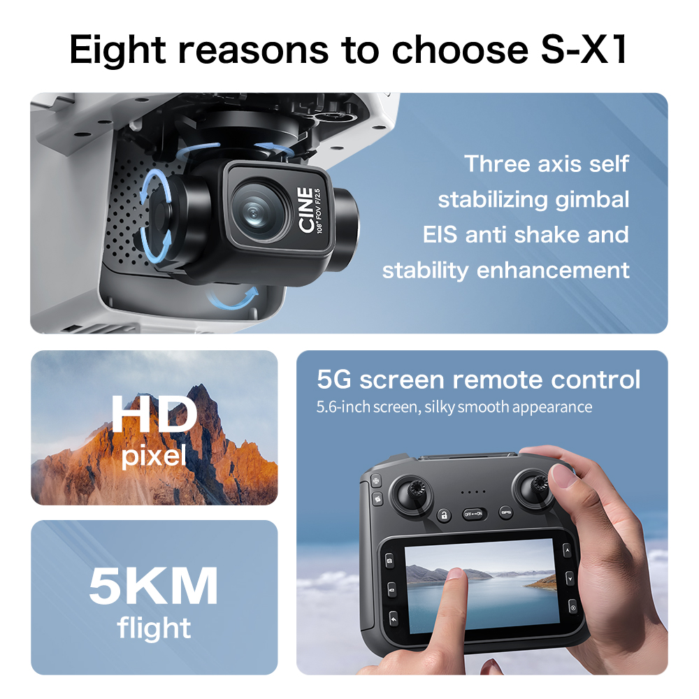 Original S-X1 GPS Foldable RC  - Brushed Drone Motor ulasan dan harga