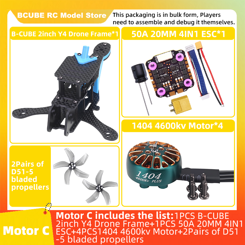 B-CUBE 2inch Y4 FPV Drone Fram - F722 Flight Controller ulasan dan harga