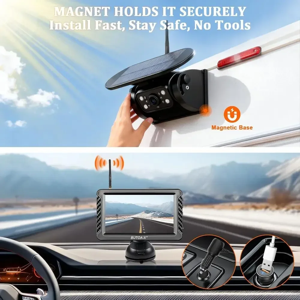 X5 Magnetic Solar Wireless Bac - Hd Zero Camera ulasan dan harga
